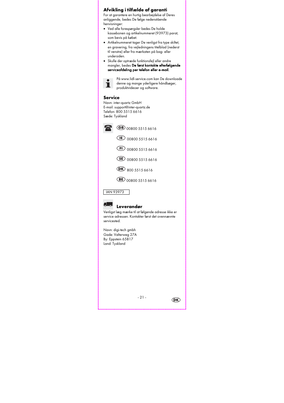 Auriol 2-LD3614-8 User Manual | Page 23 / 41