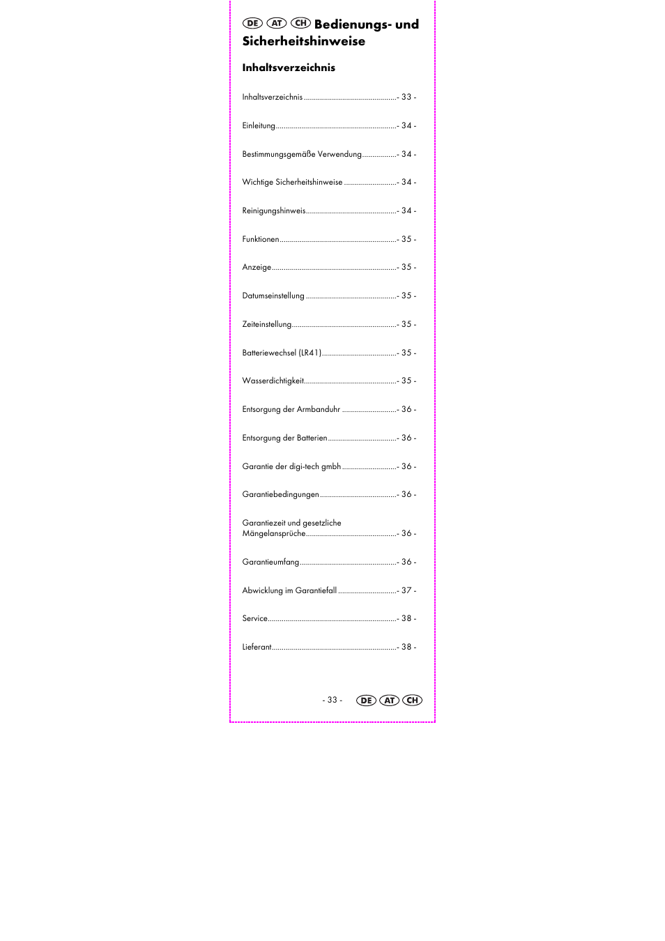 Bedienungs- und sicherheitshinweise | Auriol 2-LD3614-8 User Manual | Page 35 / 41