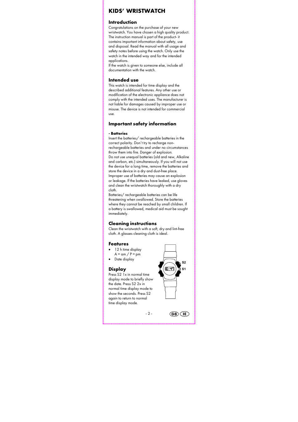 Kids’ wristwatch | Auriol 2-LD3614-8 User Manual | Page 4 / 41