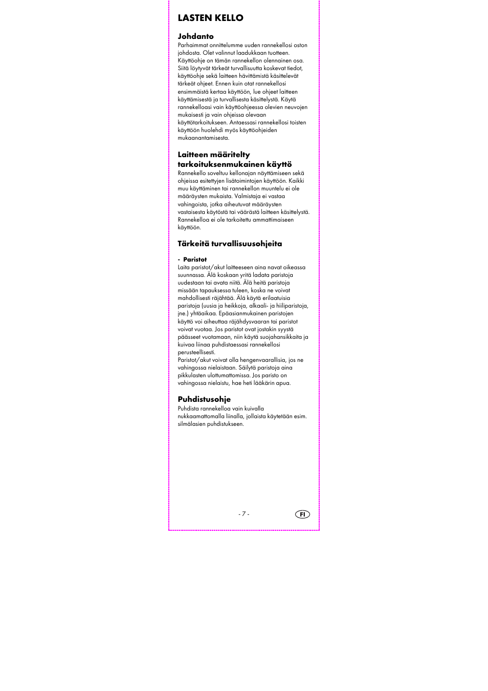 Lasten kello | Auriol 2-LD3614-8 User Manual | Page 9 / 41