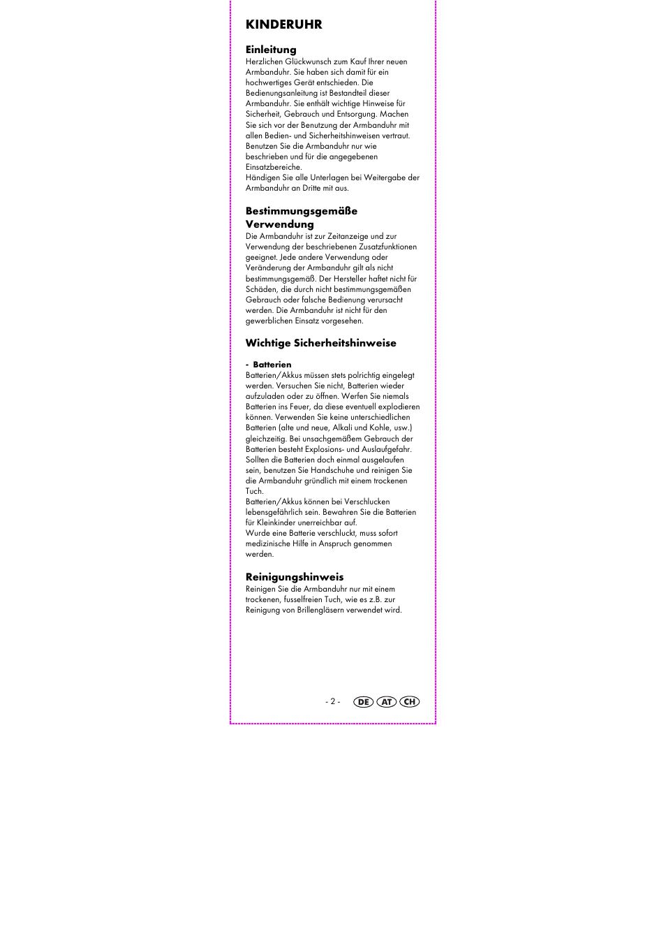 Kinderuhr | Auriol 2-LD3614-8 User Manual | Page 4 / 31