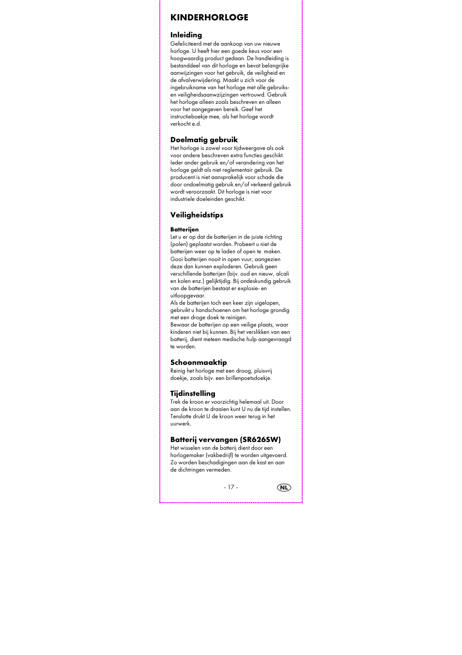 Kinderhorloge | Auriol 2-LD3614-1-7 User Manual | Page 19 / 28
