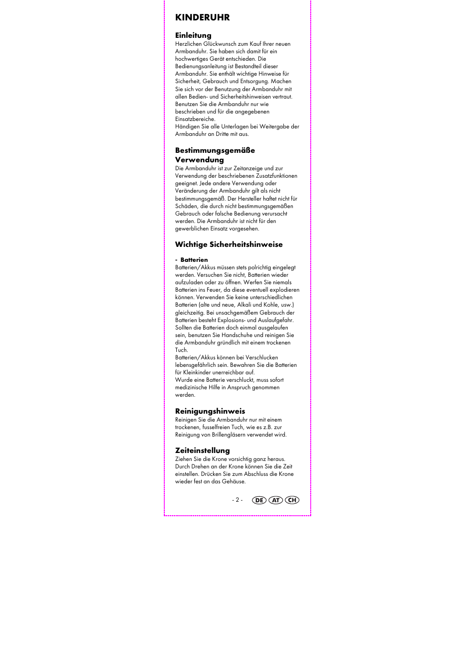 Kinderuhr | Auriol 2-LD3614-1-7 User Manual | Page 4 / 28