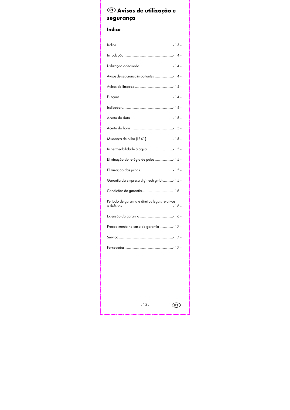 Avisos de utilização e segurança | Auriol 2-LD3614-8 User Manual | Page 15 / 31