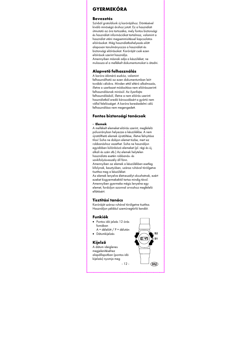 Gyermekóra | Auriol 2-LD3614-8 User Manual | Page 14 / 40