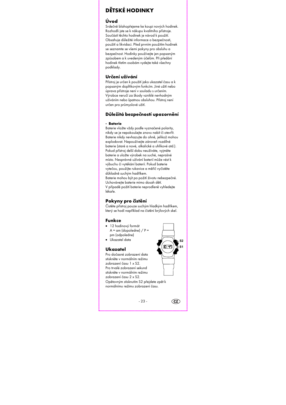 Dětské hodinky | Auriol 2-LD3614-8 User Manual | Page 25 / 40
