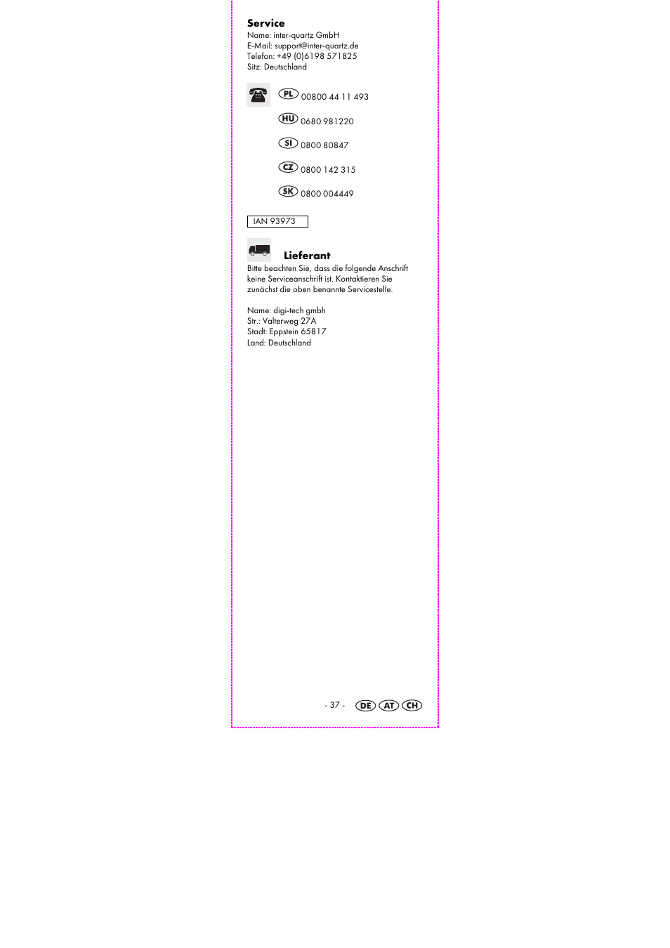 Auriol 2-LD3614-8 User Manual | Page 39 / 40