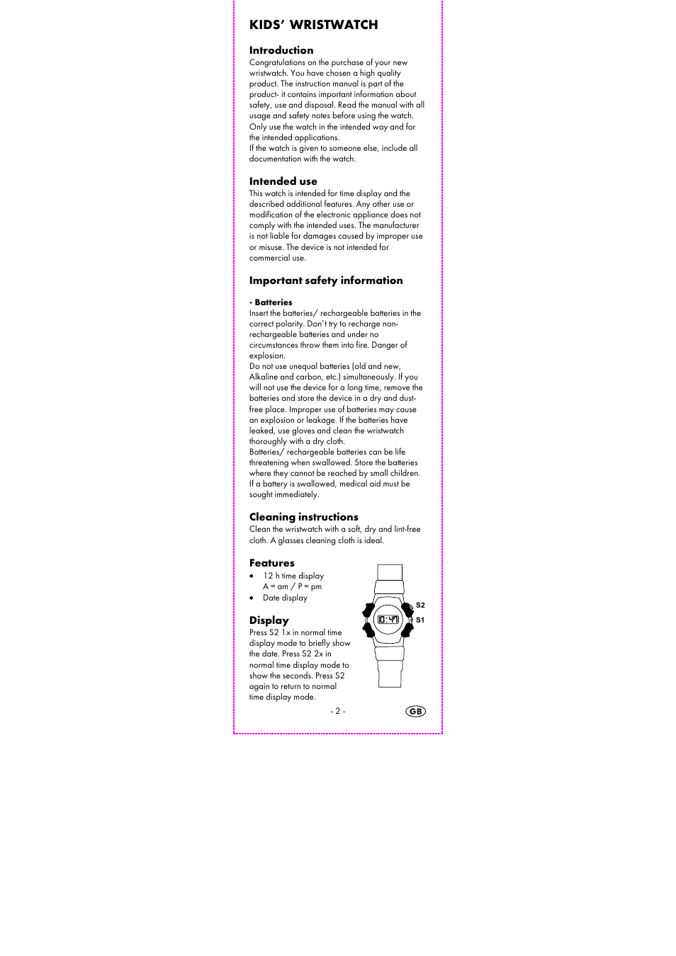 Kids’ wristwatch | Auriol 2-LD3614-8 User Manual | Page 4 / 40