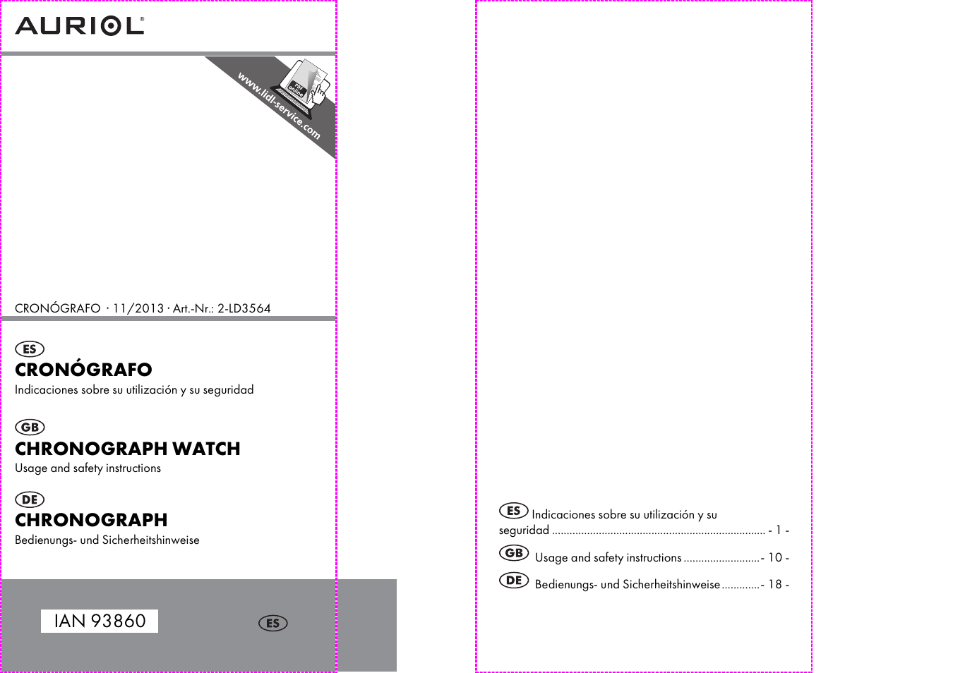 Auriol 2-LD3564 User Manual | 15 pages