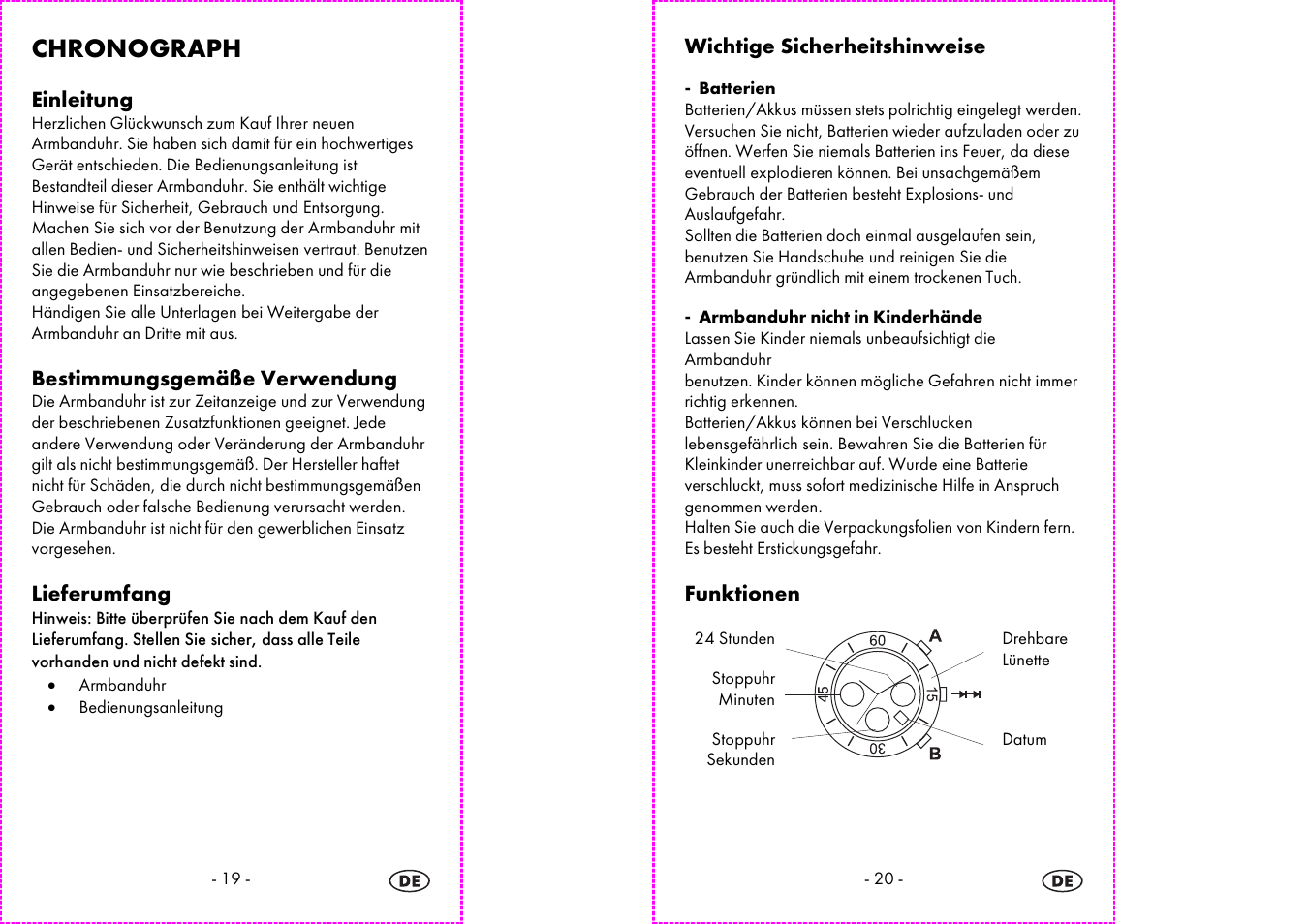 Chronograph | Auriol 2-LD3564 User Manual | Page 11 / 15