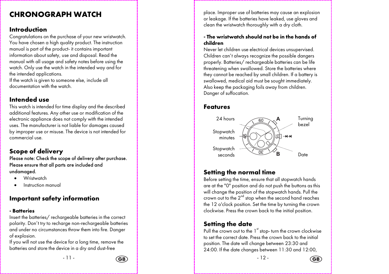 Chronograph watch | Auriol 2-LD3564 User Manual | Page 7 / 15