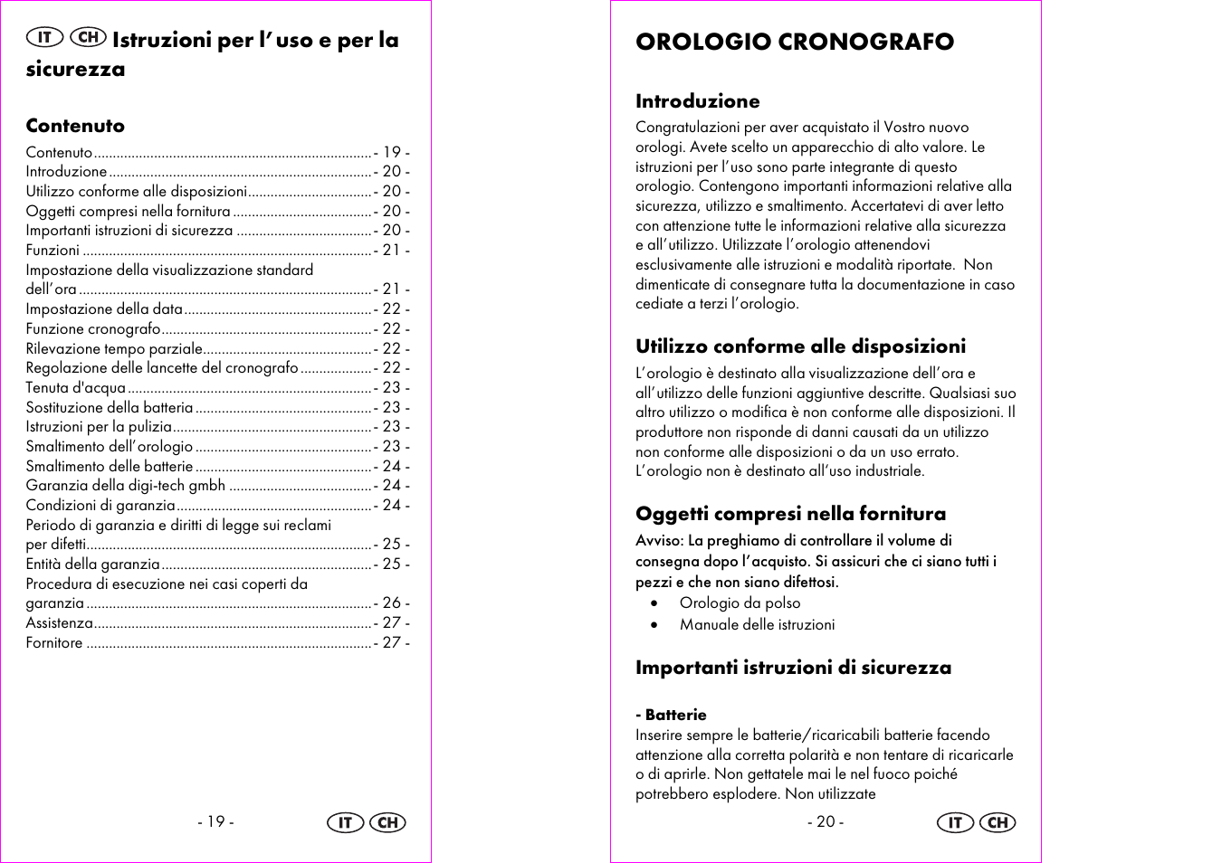 Orologio cronografo | Auriol 2-LD3564 User Manual | Page 11 / 20