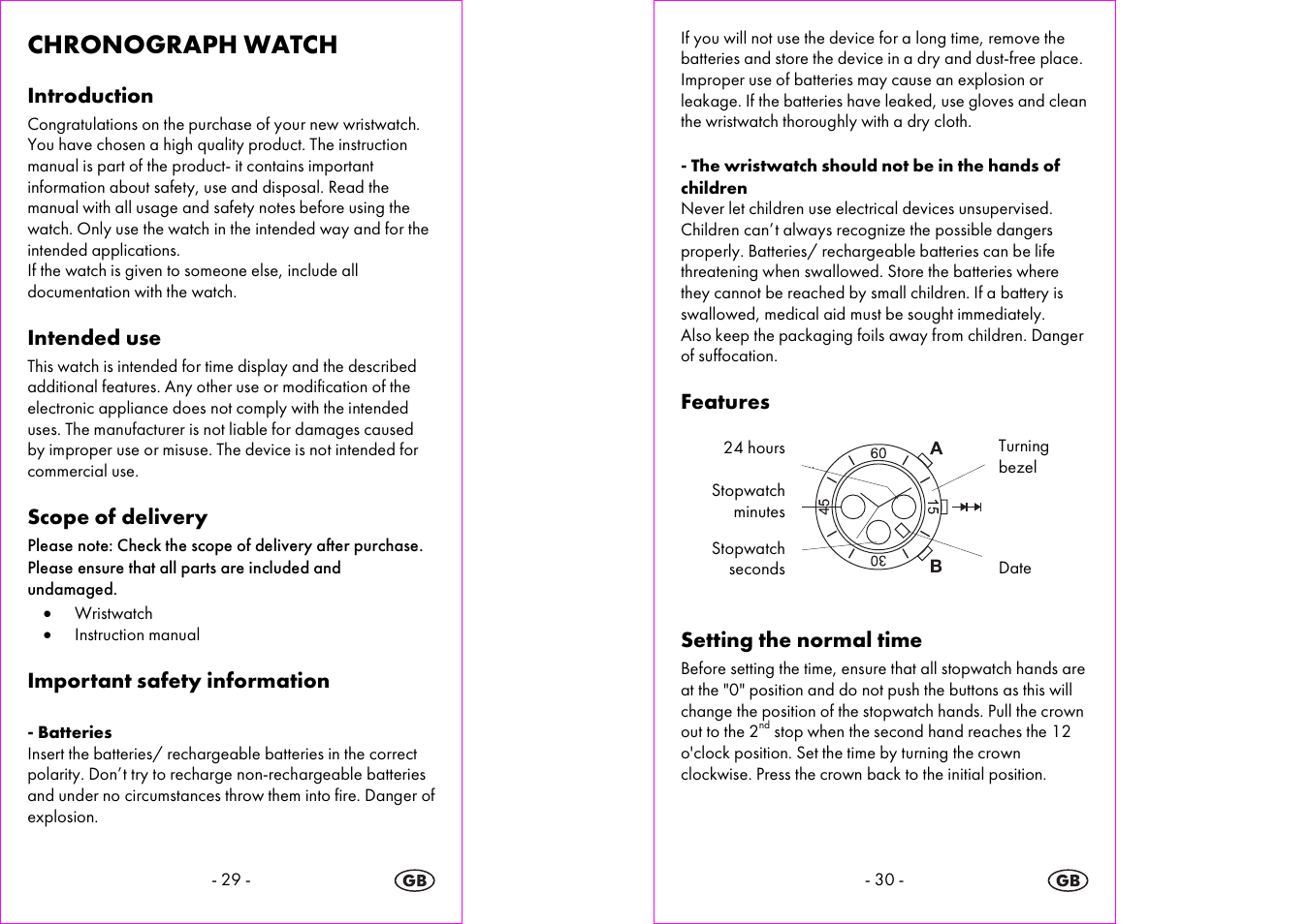 Chronograph watch | Auriol 2-LD3564 User Manual | Page 16 / 20