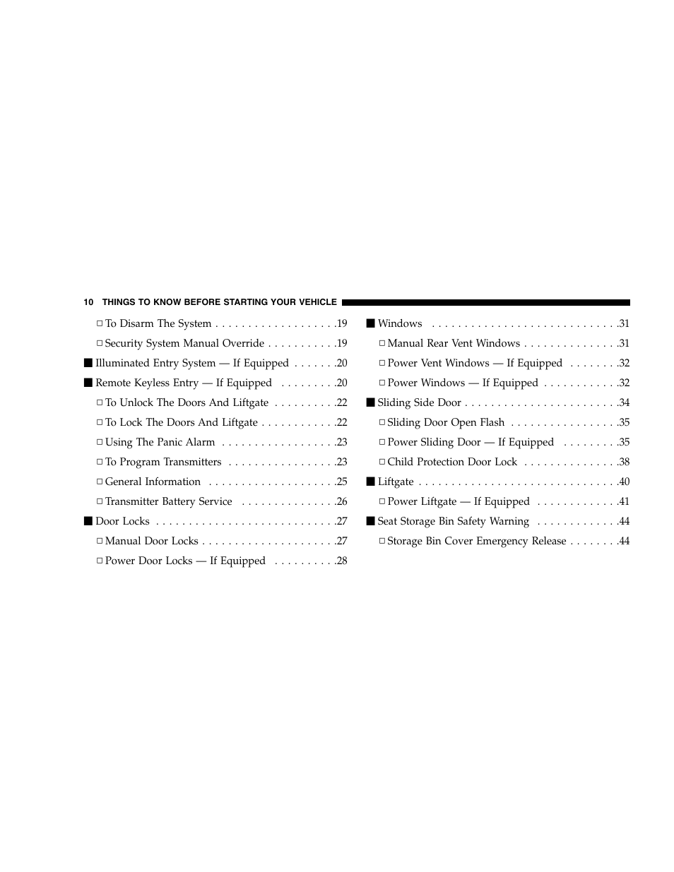 Dodge 2007 Caravan User Manual | Page 10 / 520