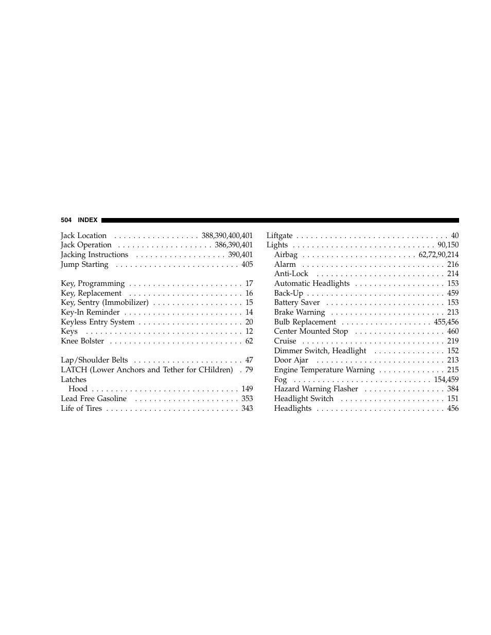 Dodge 2007 Caravan User Manual | Page 504 / 520