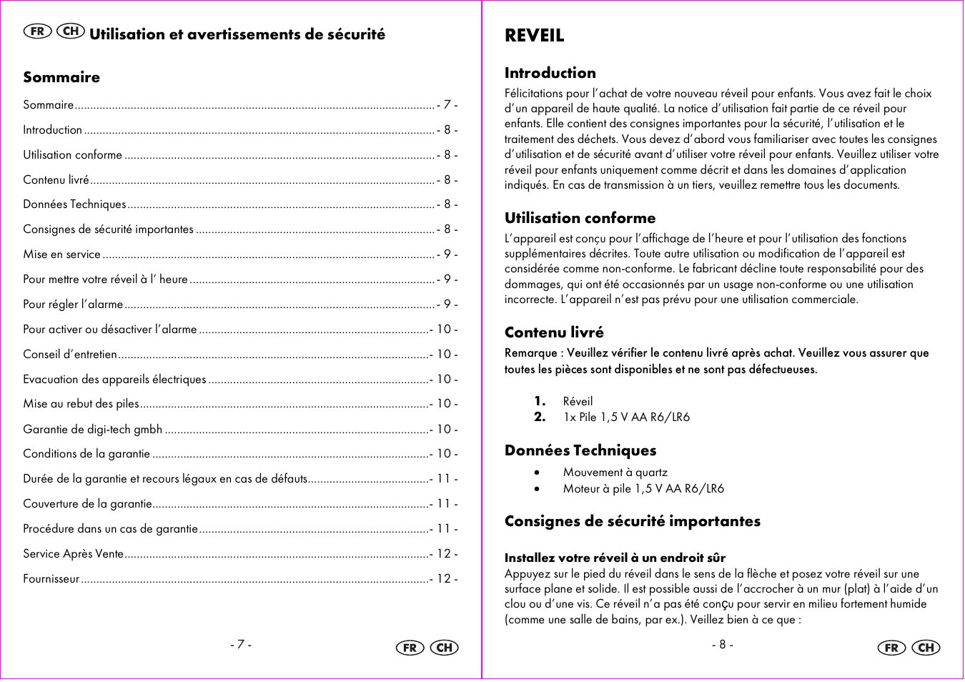 Reveil | Auriol 4-LD3594 User Manual | Page 5 / 16