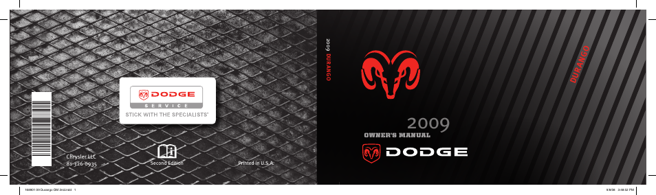 Dodge 2009 Durango User Manual | 498 pages