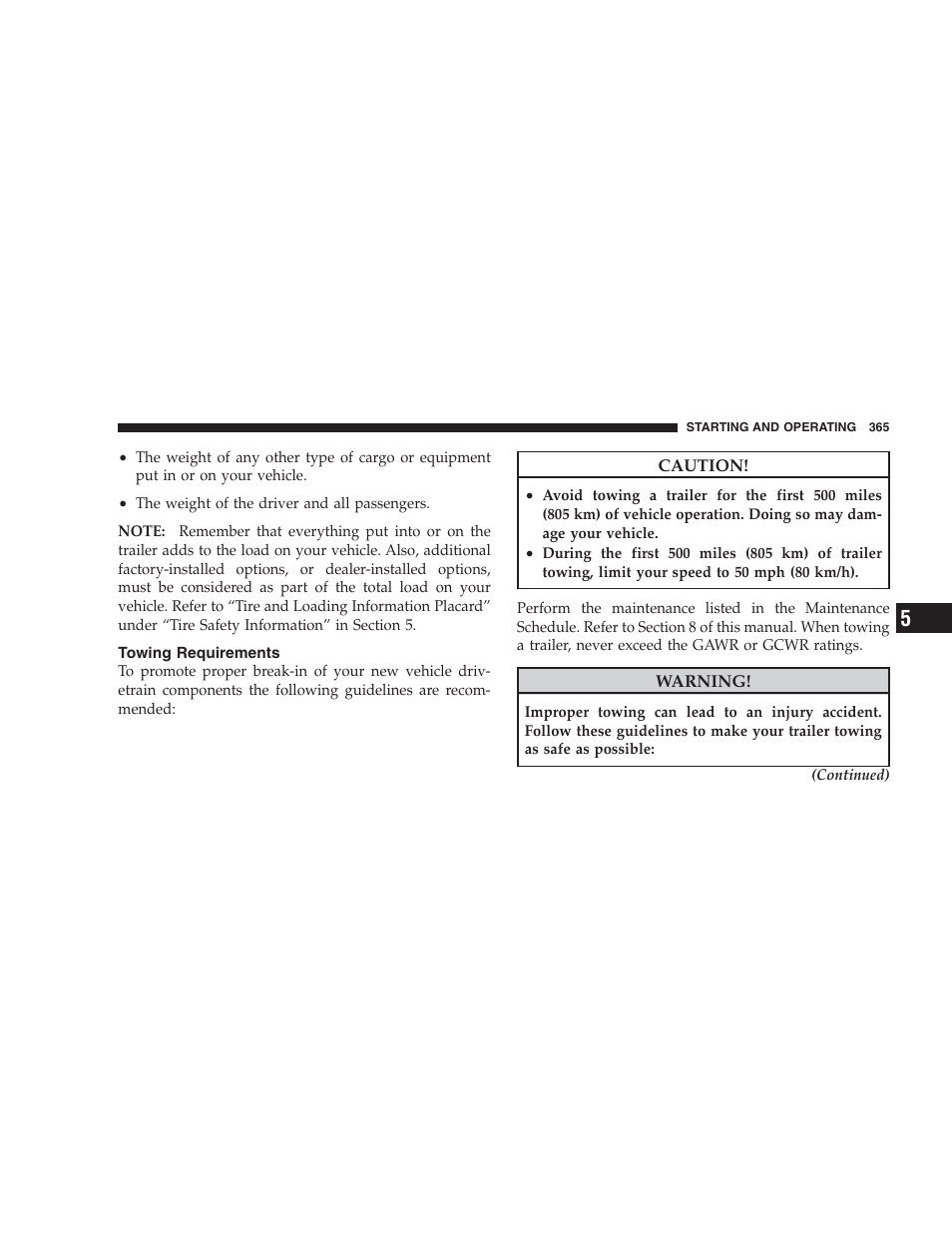 Towing requirements | Dodge 2009 Durango User Manual | Page 367 / 498