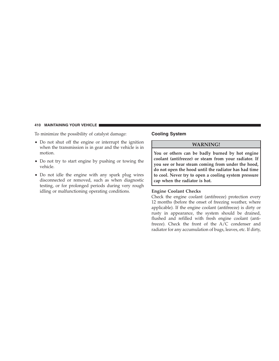Cooling system | Dodge 2009 Durango User Manual | Page 412 / 498
