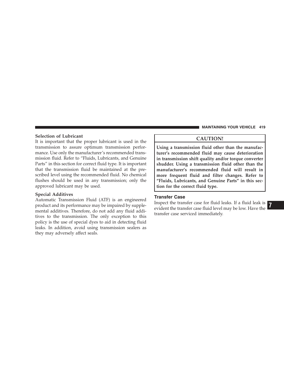 Transfer case | Dodge 2009 Durango User Manual | Page 421 / 498