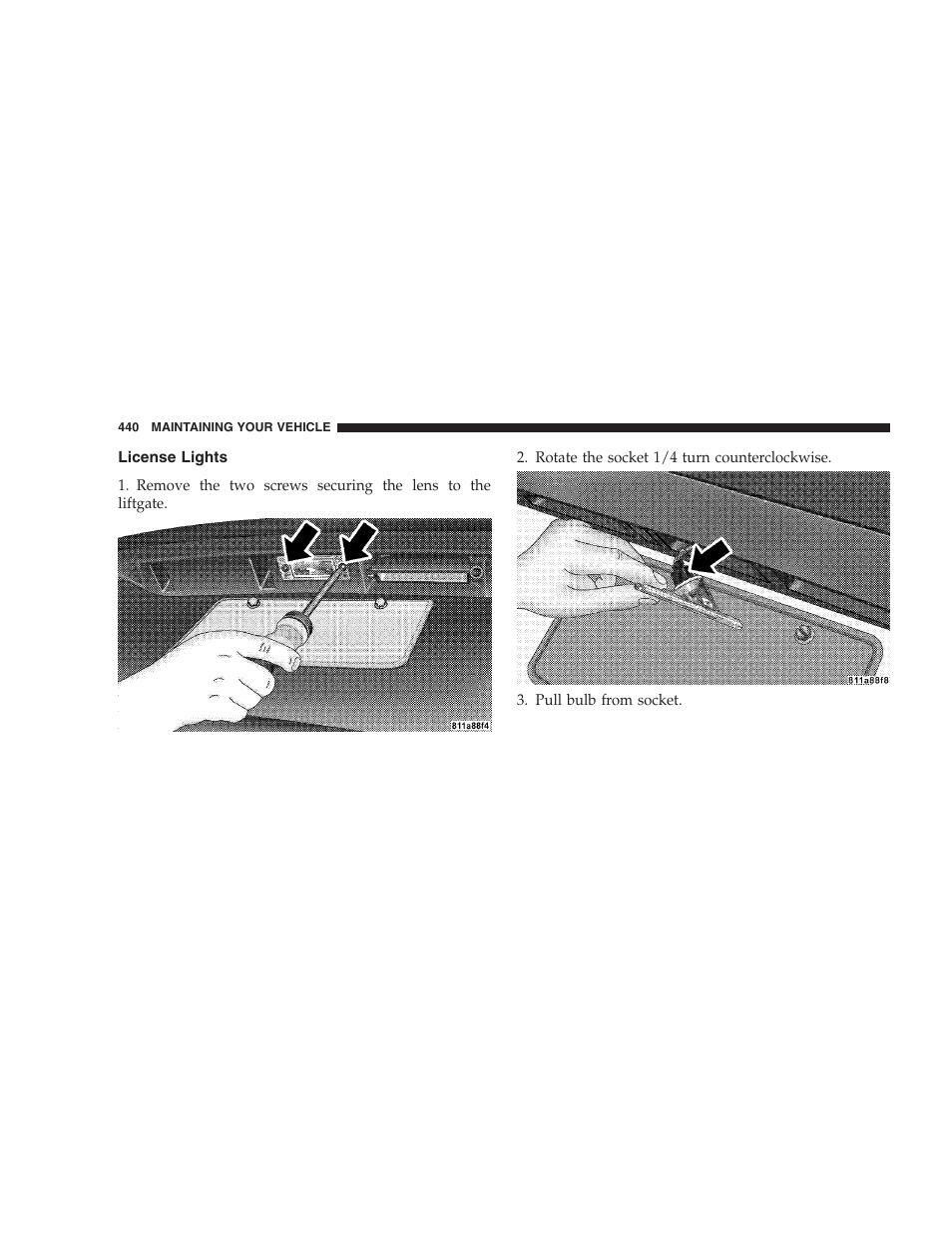 License lights | Dodge 2009 Durango User Manual | Page 442 / 498