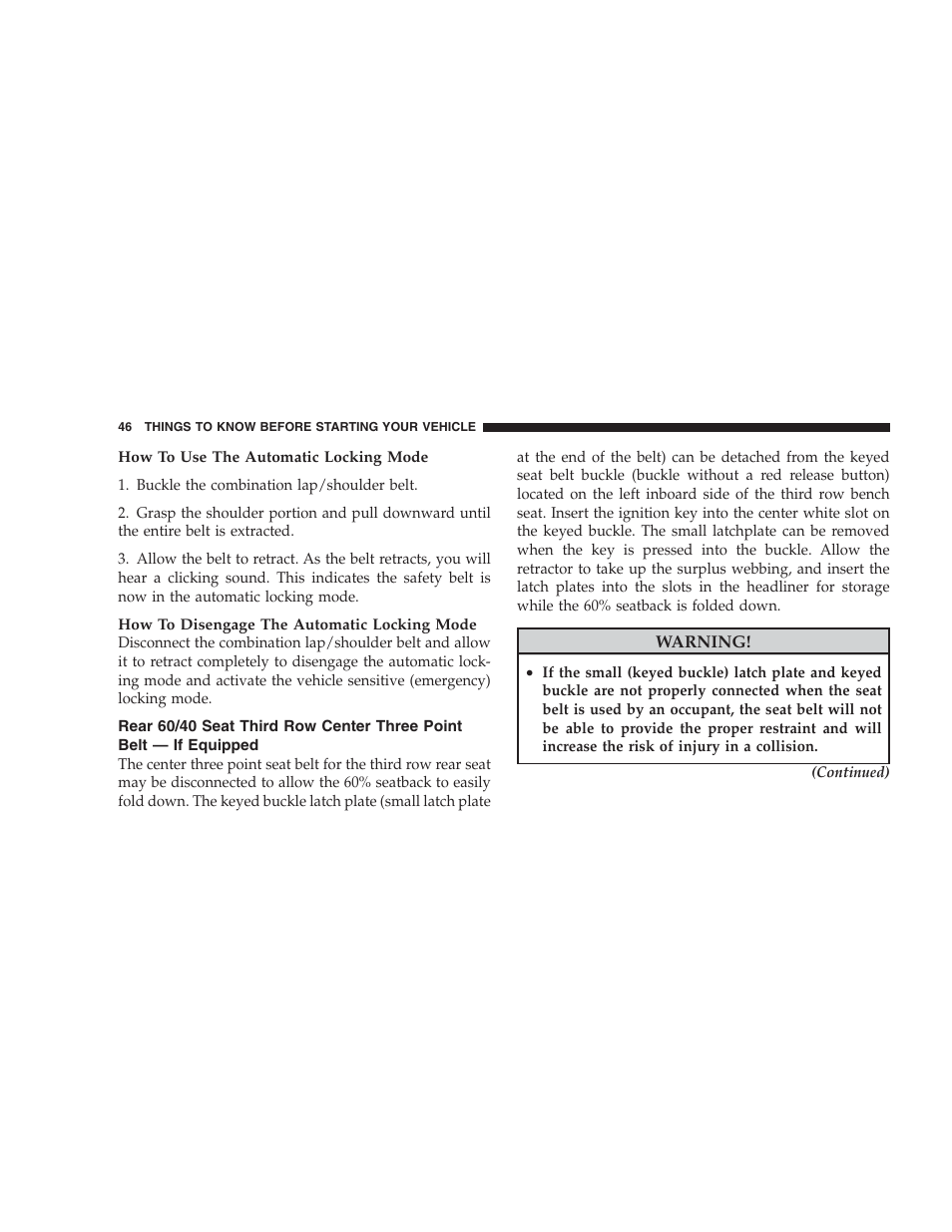 Dodge 2009 Durango User Manual | Page 48 / 498