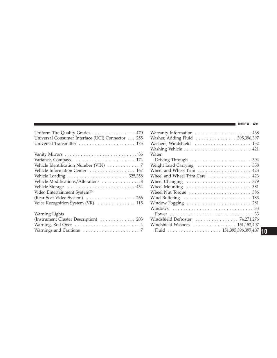 Dodge 2009 Durango User Manual | Page 493 / 498