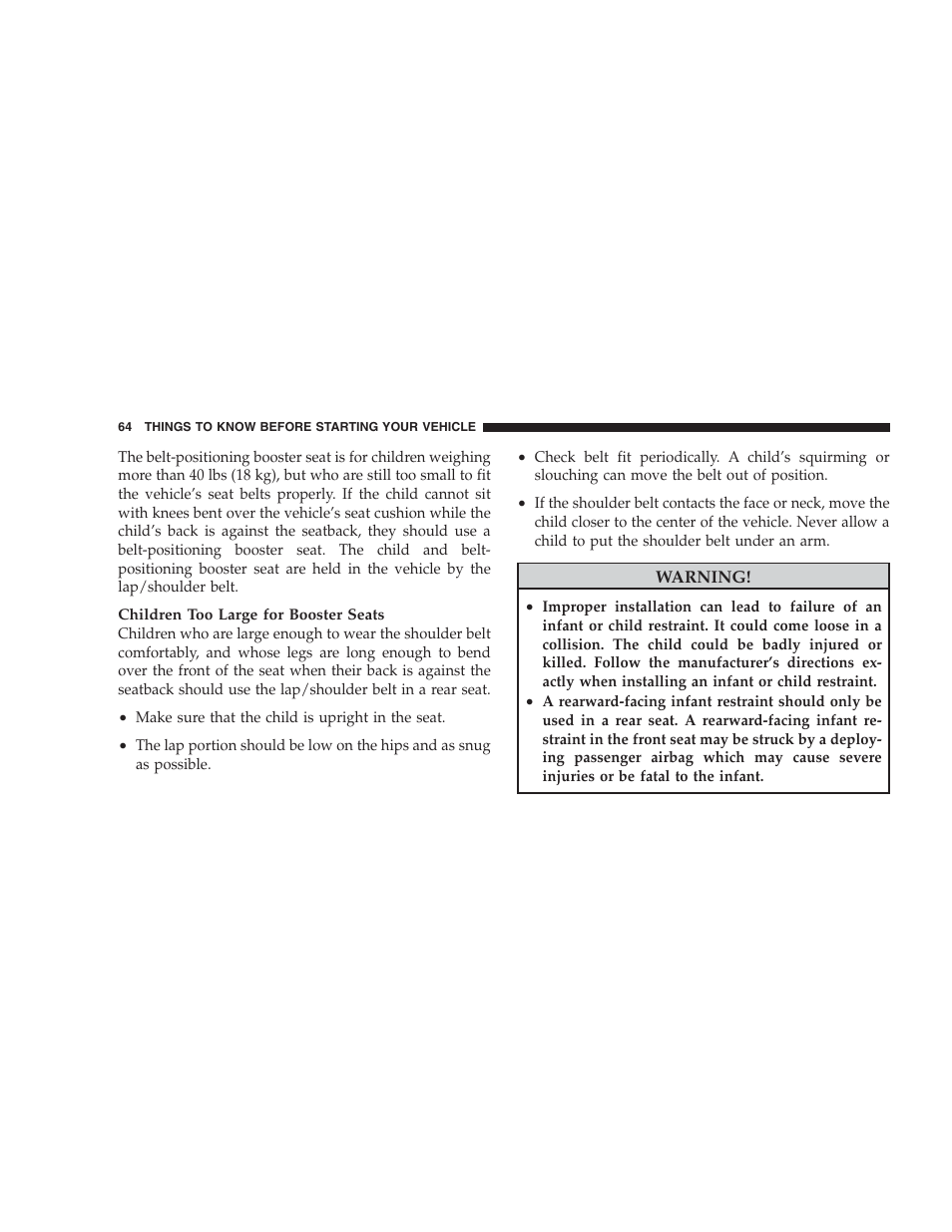 Dodge 2009 Durango User Manual | Page 66 / 498