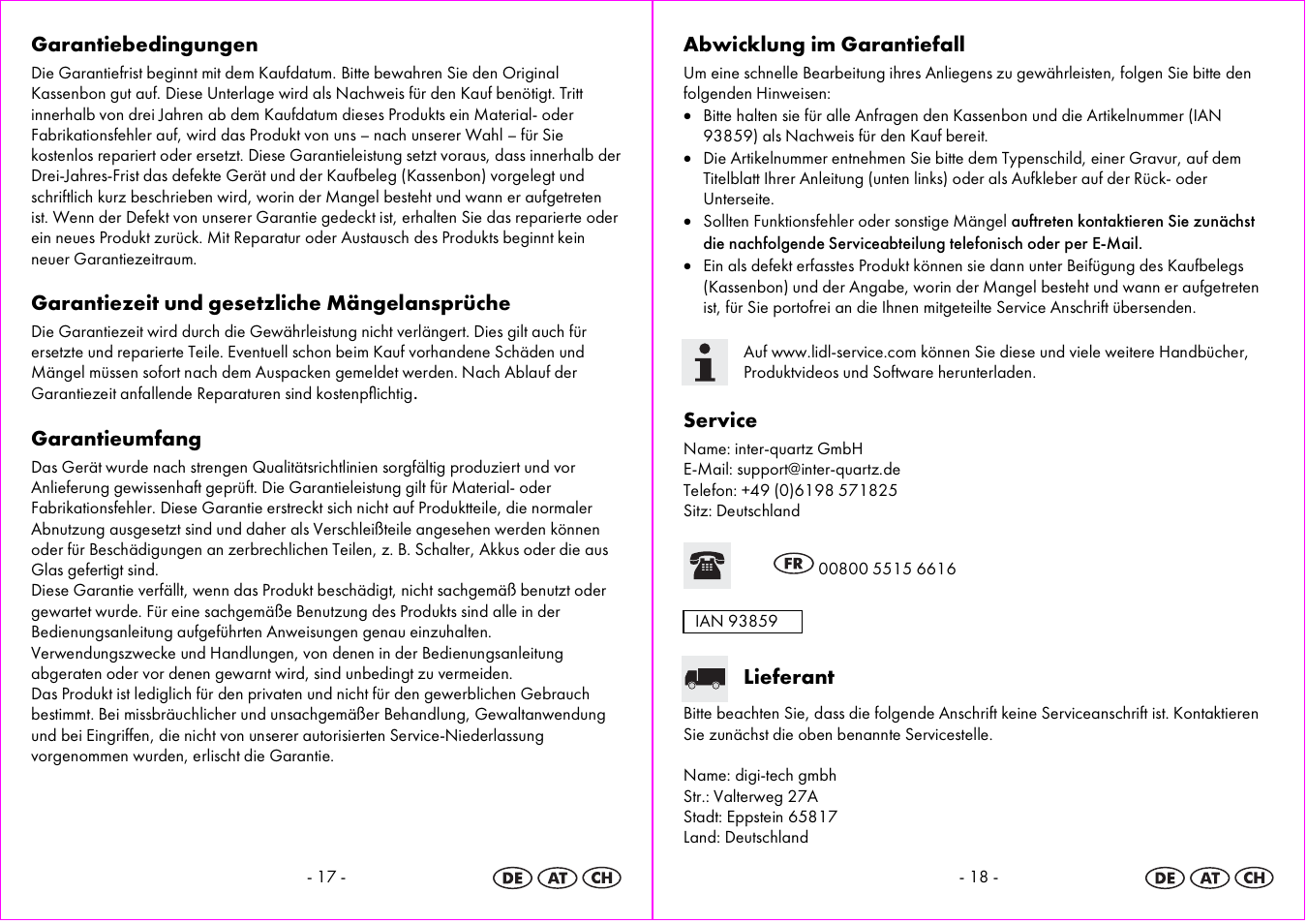 Auriol 4-LD3594 User Manual | Page 10 / 14