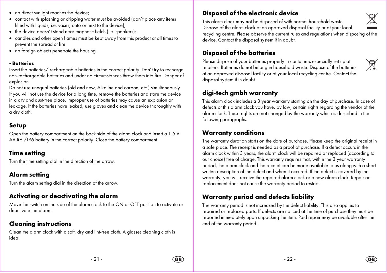 Auriol 4-LD3594 User Manual | Page 12 / 14