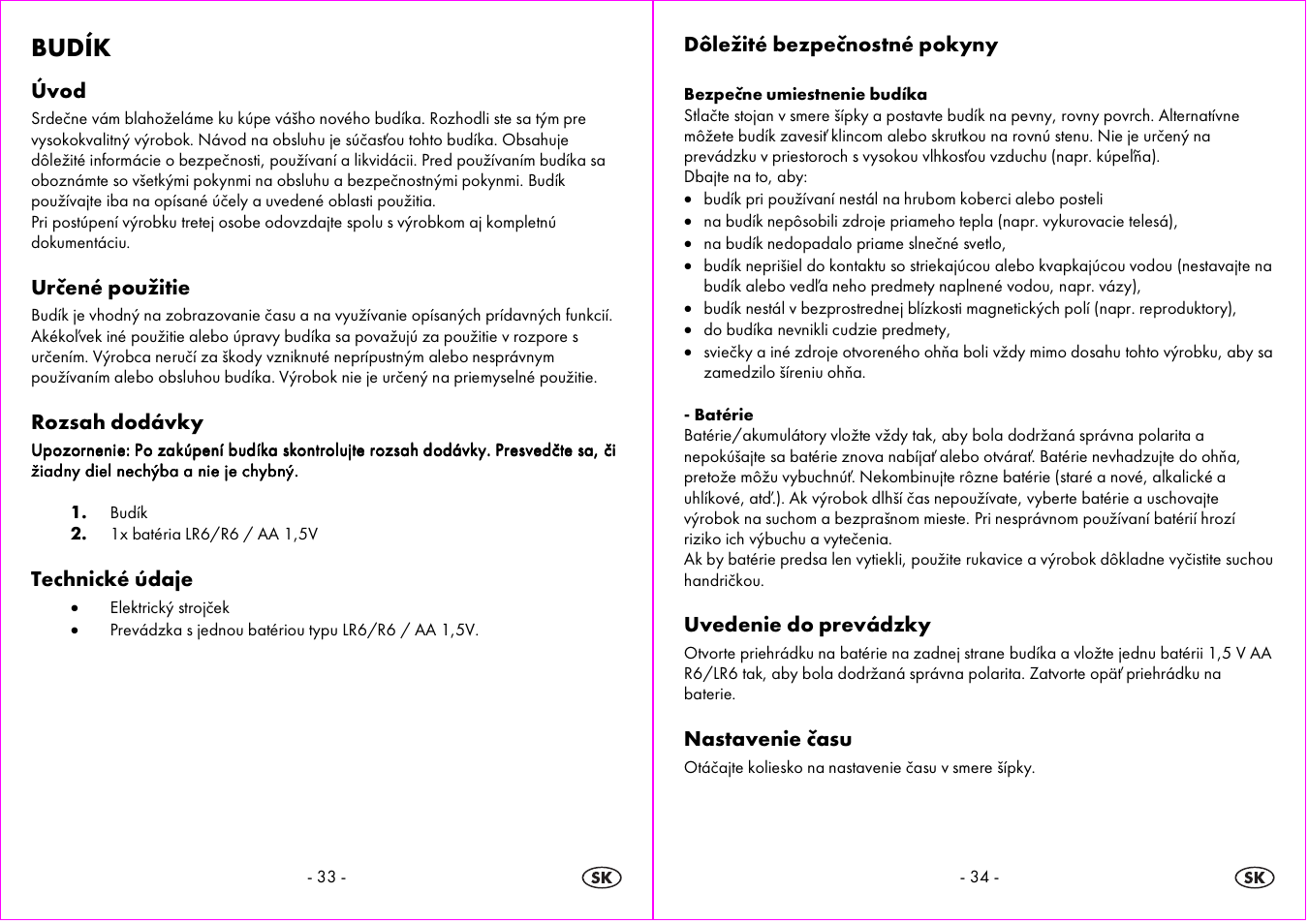 Budík | Auriol 4-LD3594 User Manual | Page 18 / 24