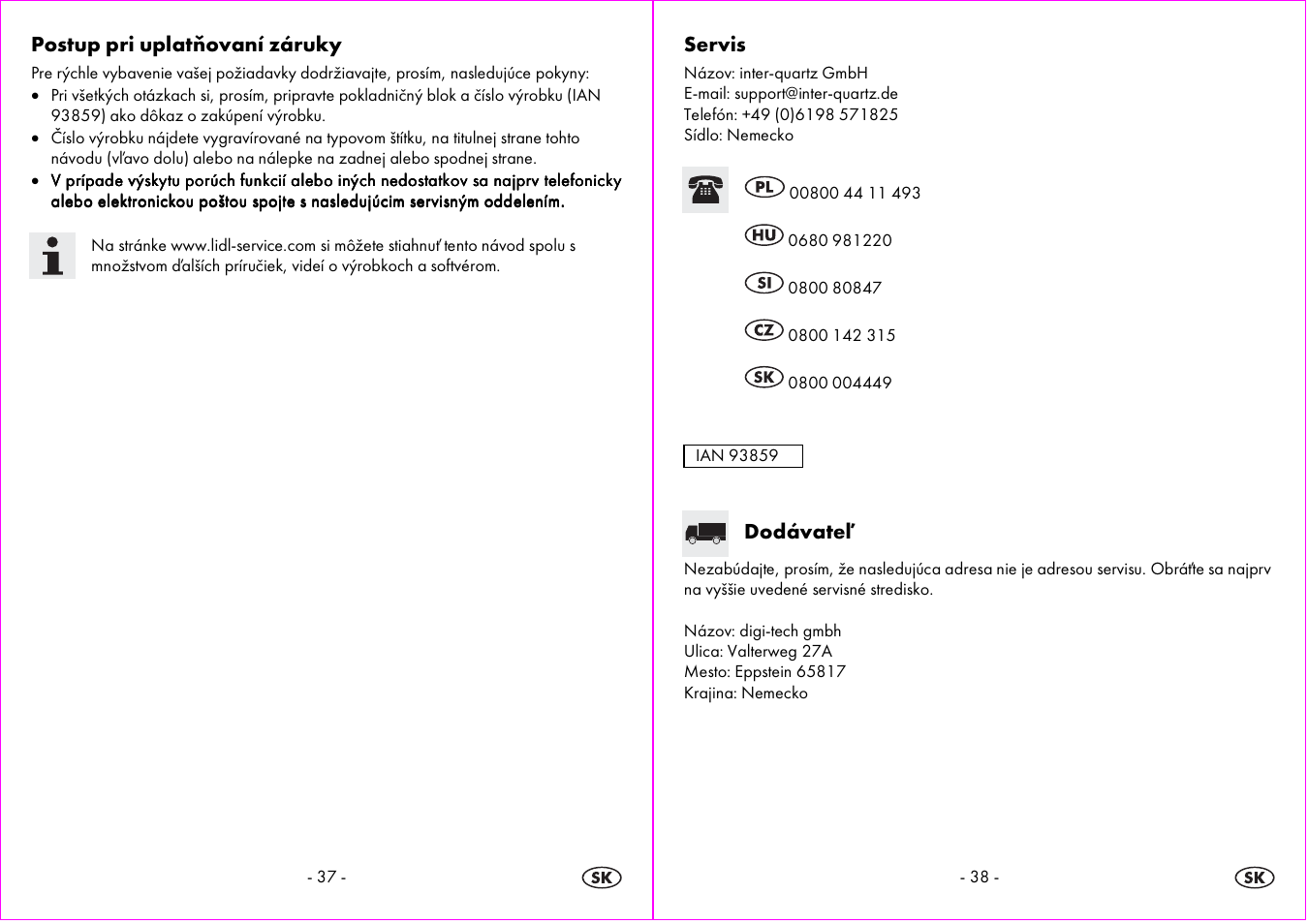 Auriol 4-LD3594 User Manual | Page 20 / 24