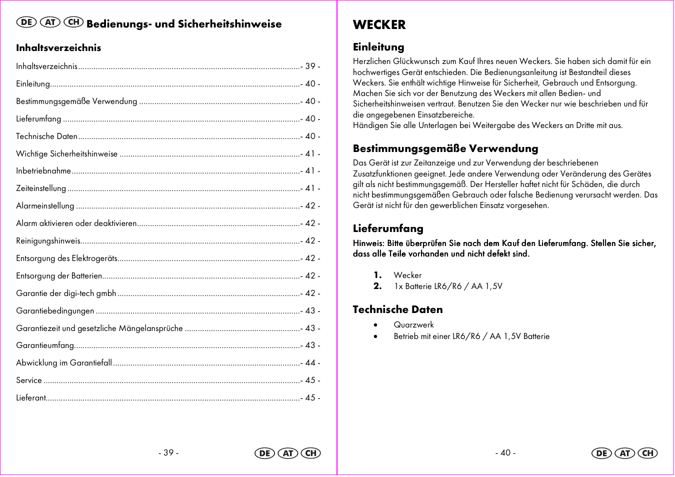 Wecker | Auriol 4-LD3594 User Manual | Page 21 / 24