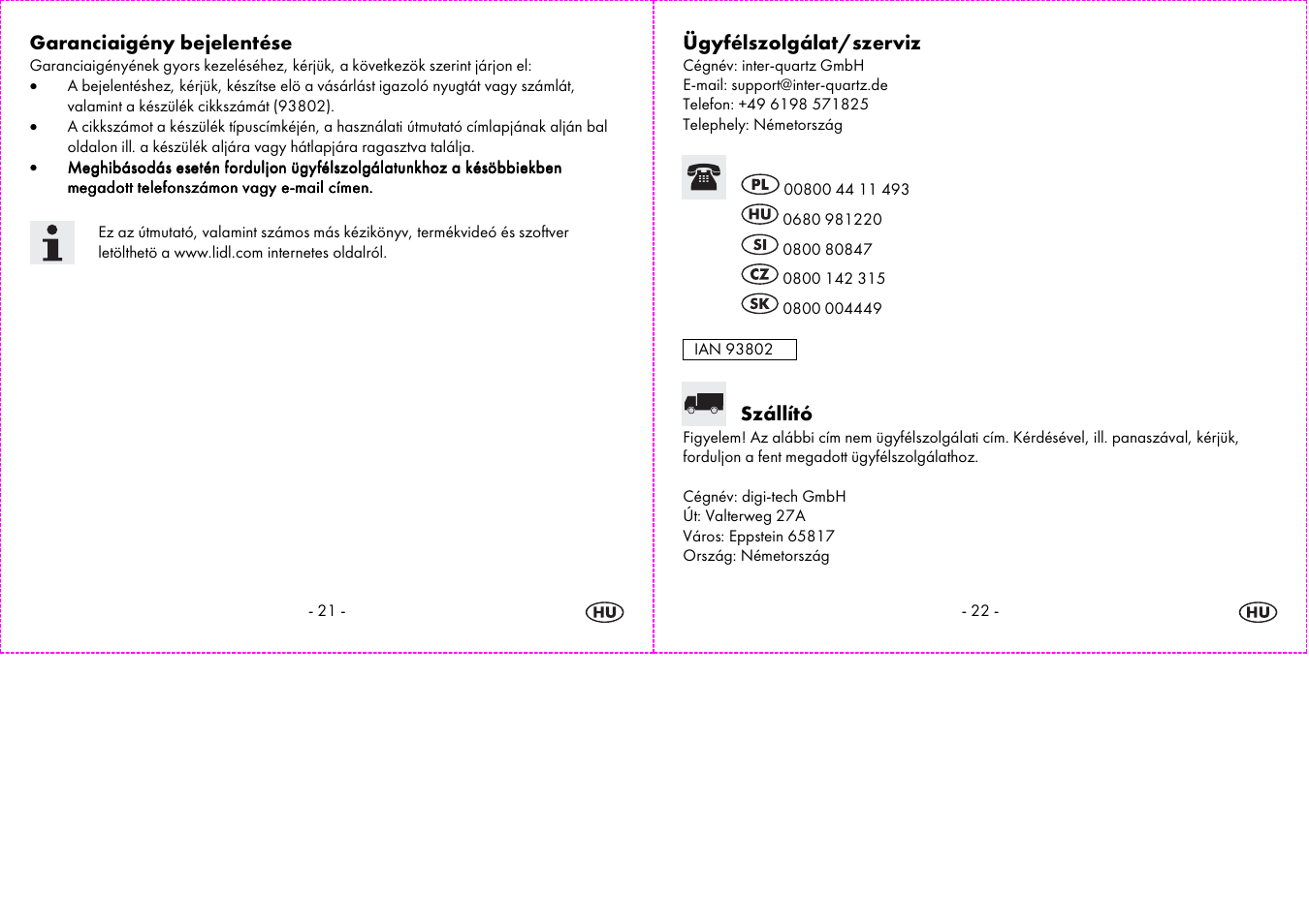 Auriol 2-LD3574 User Manual | Page 12 / 28