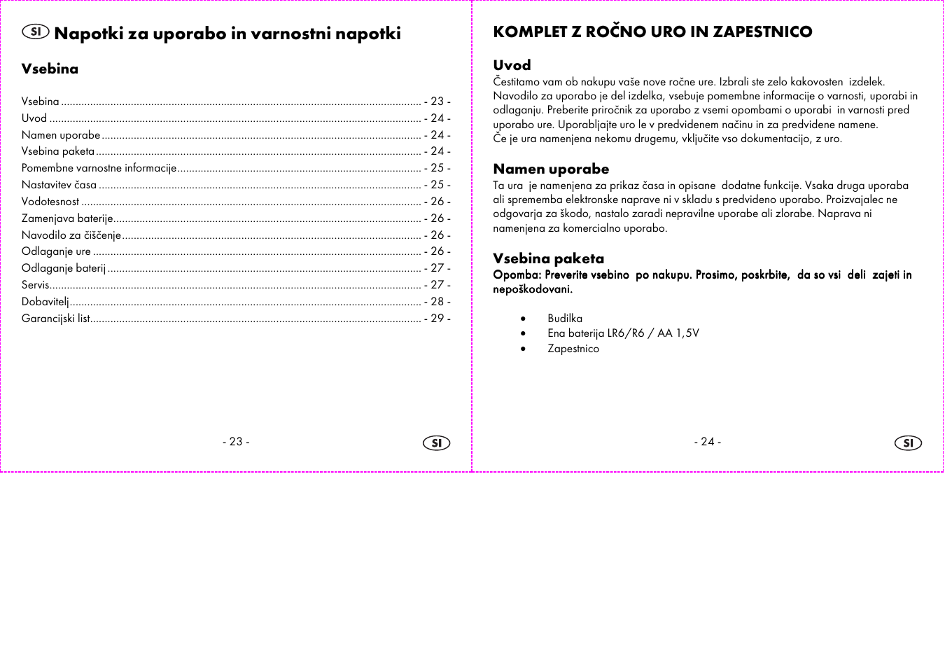 Napotki za uporabo in varnostni napotki | Auriol 2-LD3574 User Manual | Page 13 / 28