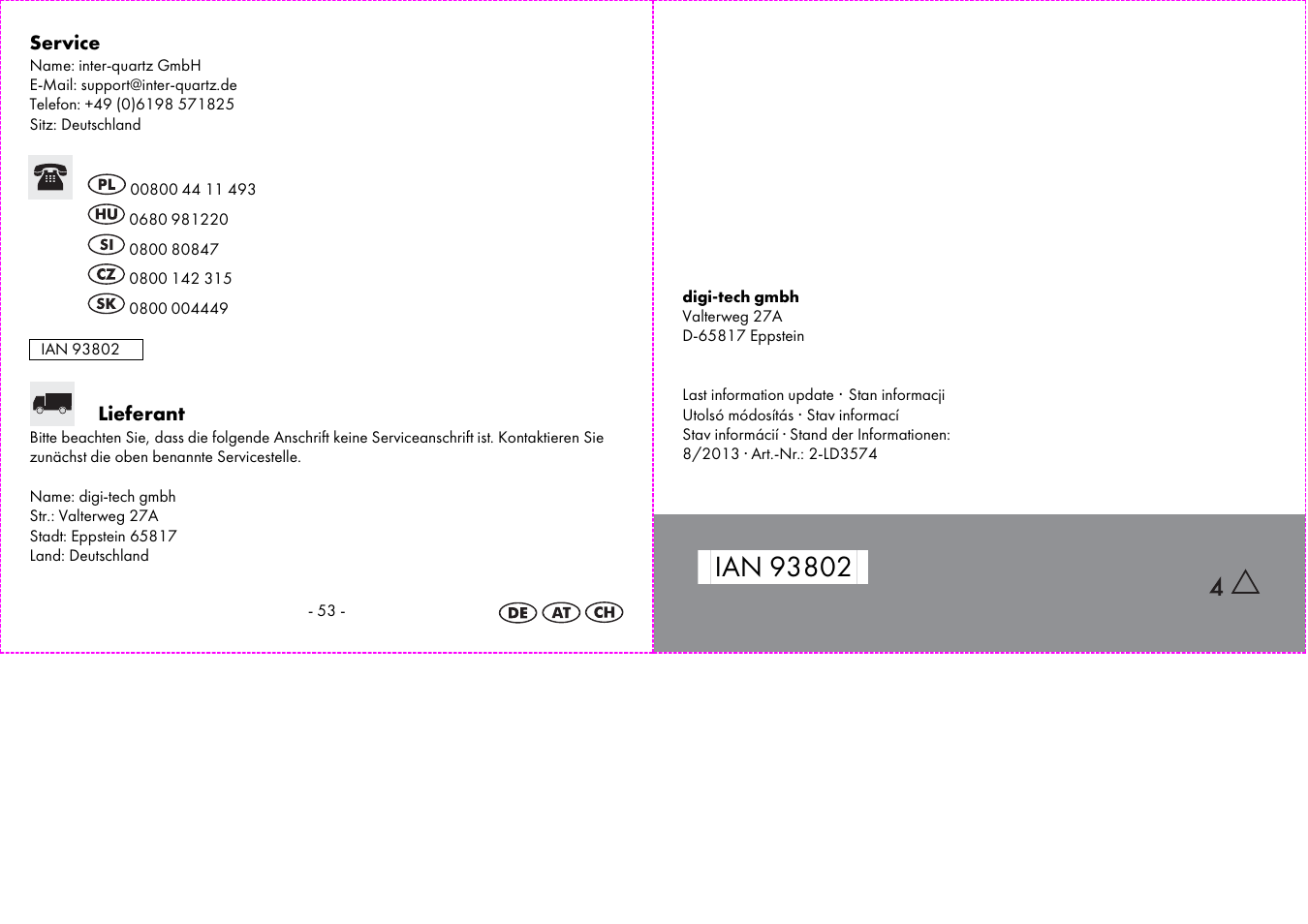 Auriol 2-LD3574 User Manual | Page 28 / 28