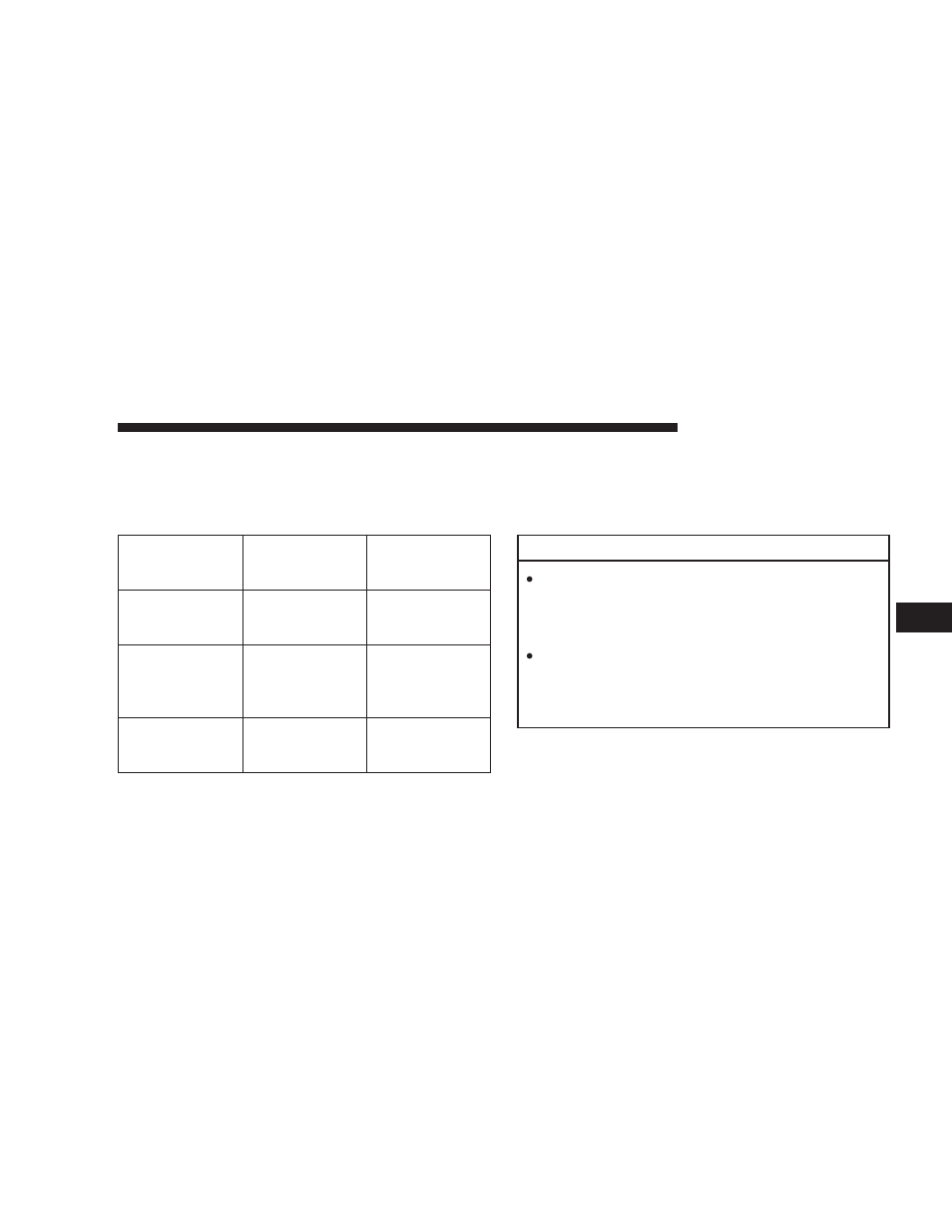 Recreational towing (behind motorhome, etc.), Recreational towing, Behind motorhome, etc.) | Towing this vehicle behind another vehicle, Flat towing with all four wheels on the ground) | Dodge 2009 Caliber User Manual | Page 323 / 431