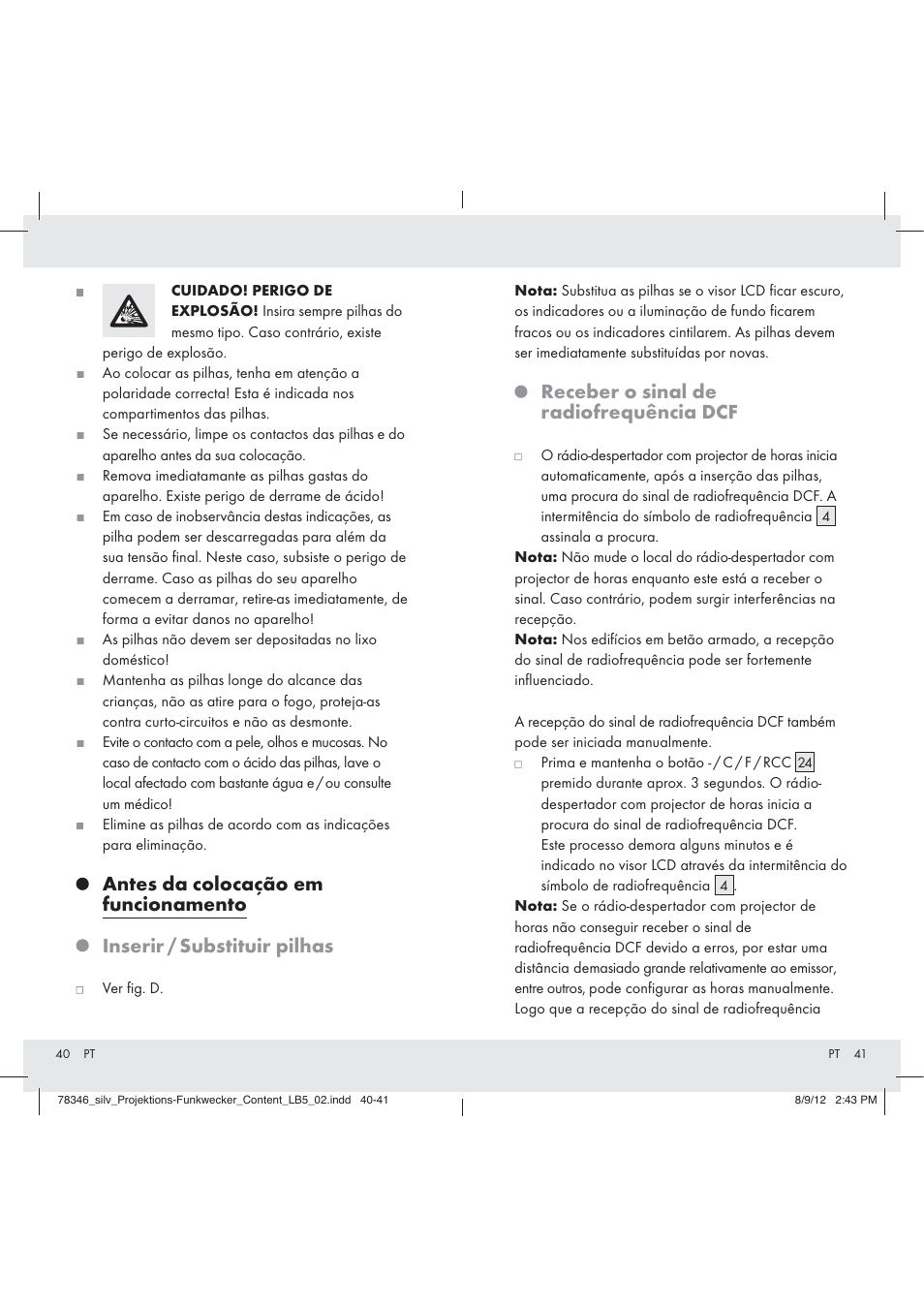 Receber o sinal de radiofrequência dcf | Auriol Z31311 User Manual | Page 22 / 42