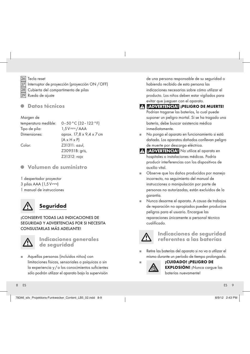 Datos técnicos, Volumen de suministro, Seguridad | Indicaciones generales de seguridad | Auriol Z31311 User Manual | Page 6 / 42