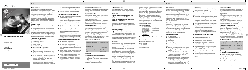 Auriol ATL 5 A1 User Manual | 2 pages