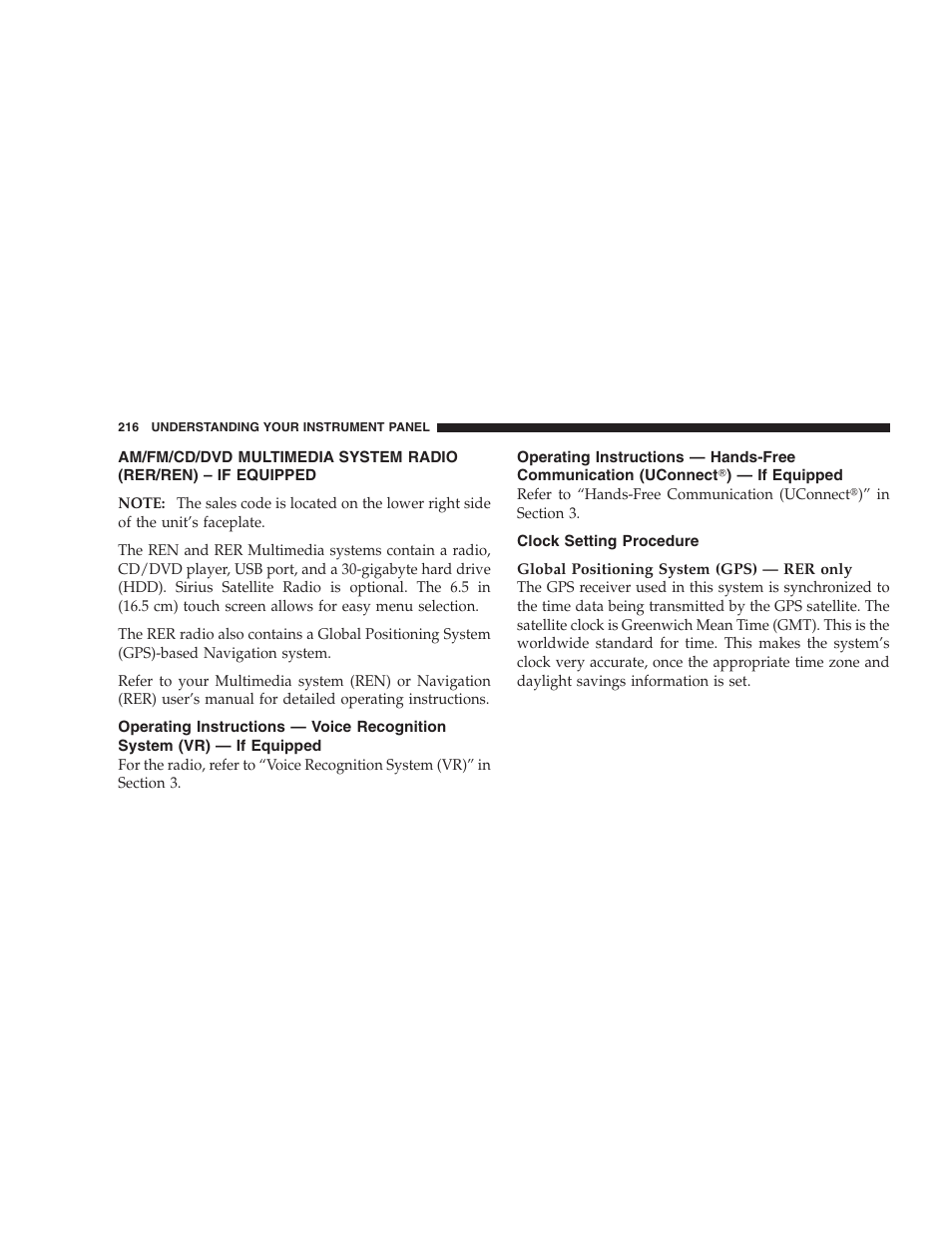 Clock setting procedure | Dodge 2009 Nitro User Manual | Page 218 / 459