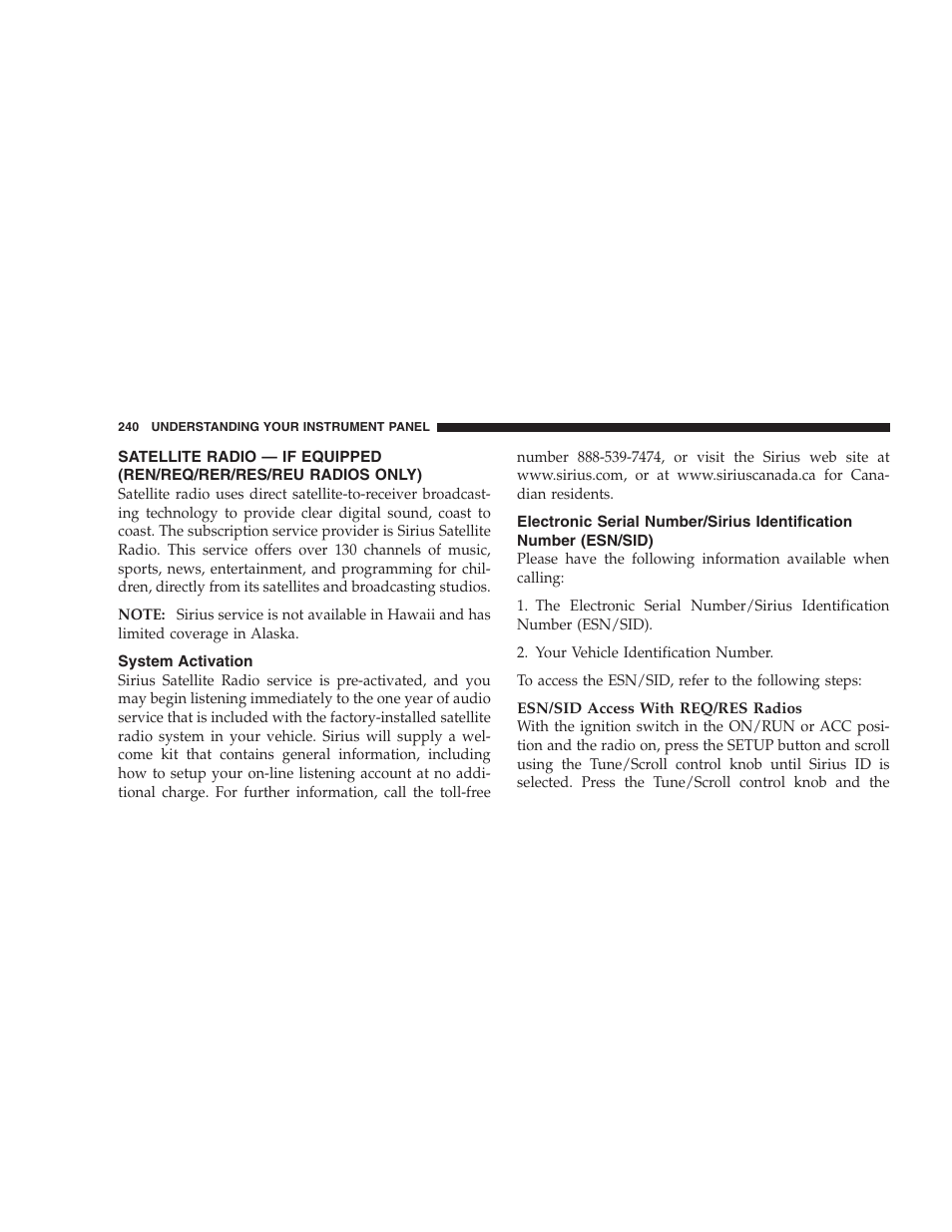 System activation | Dodge 2009 Nitro User Manual | Page 242 / 459
