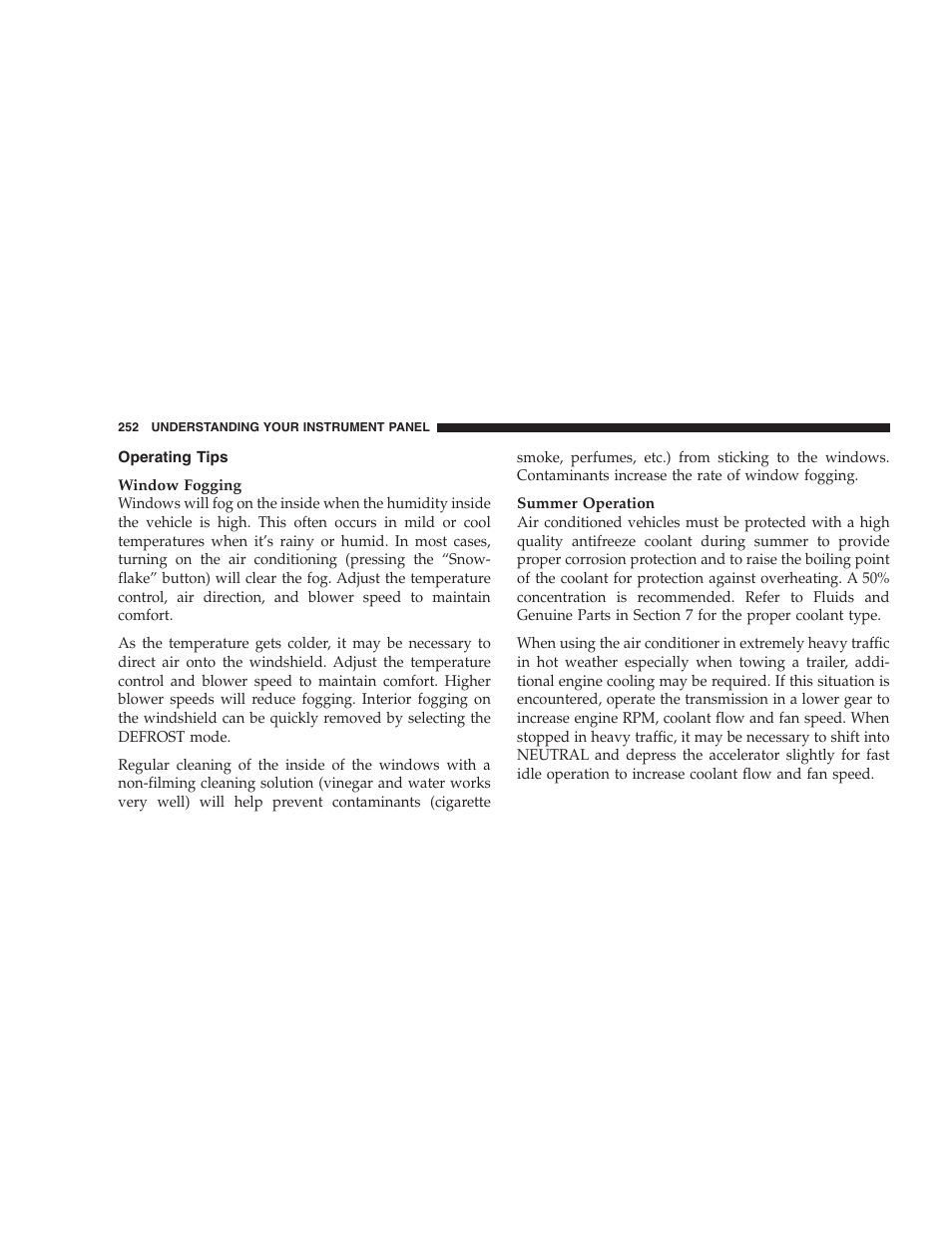 Operating tips | Dodge 2009 Nitro User Manual | Page 254 / 459