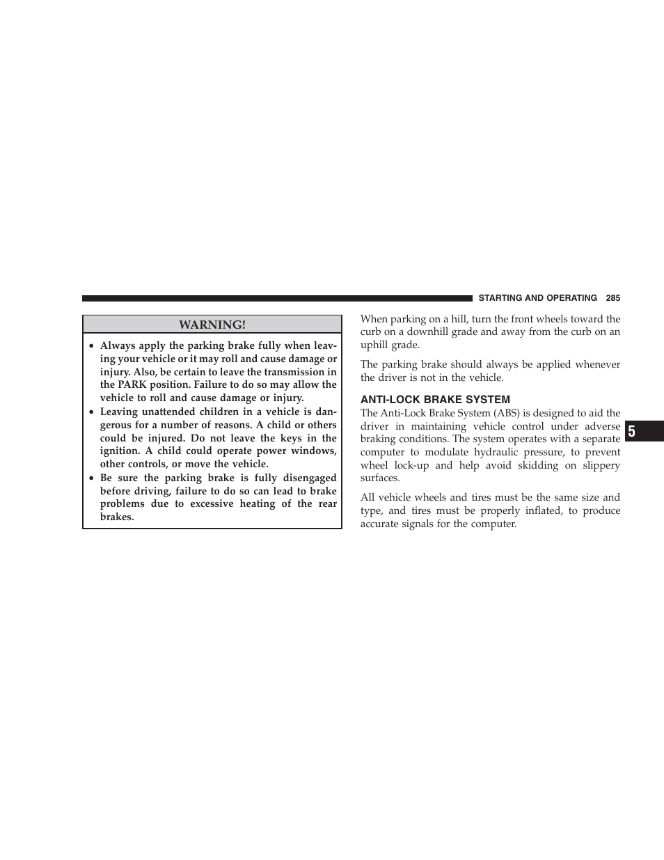 Anti-lock brake system | Dodge 2009 Nitro User Manual | Page 287 / 459