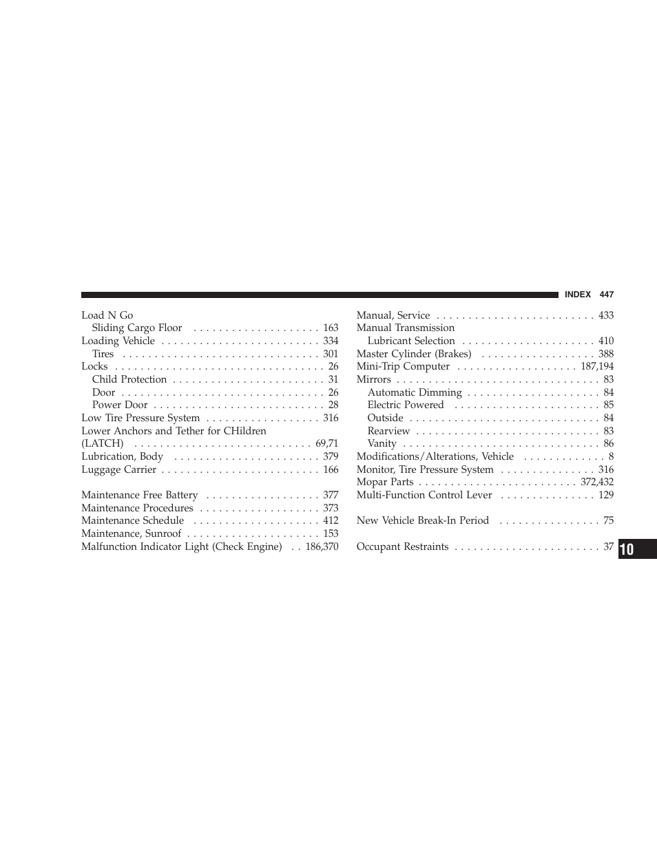 Dodge 2009 Nitro User Manual | Page 449 / 459