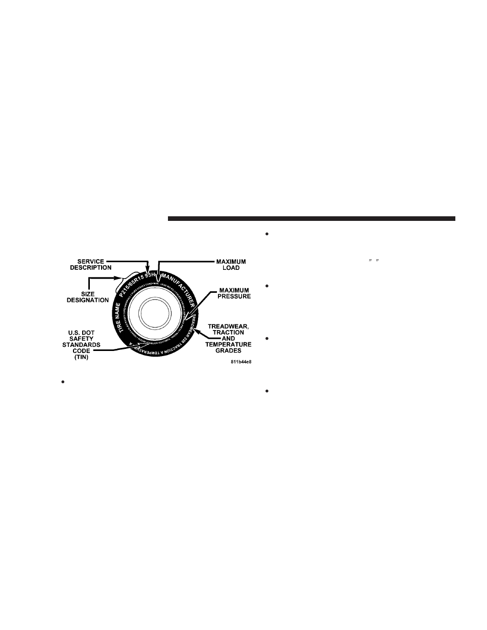 Tire safety information, Tire markings | Dodge 2008 Ram 4500 User Manual | Page 318 / 527