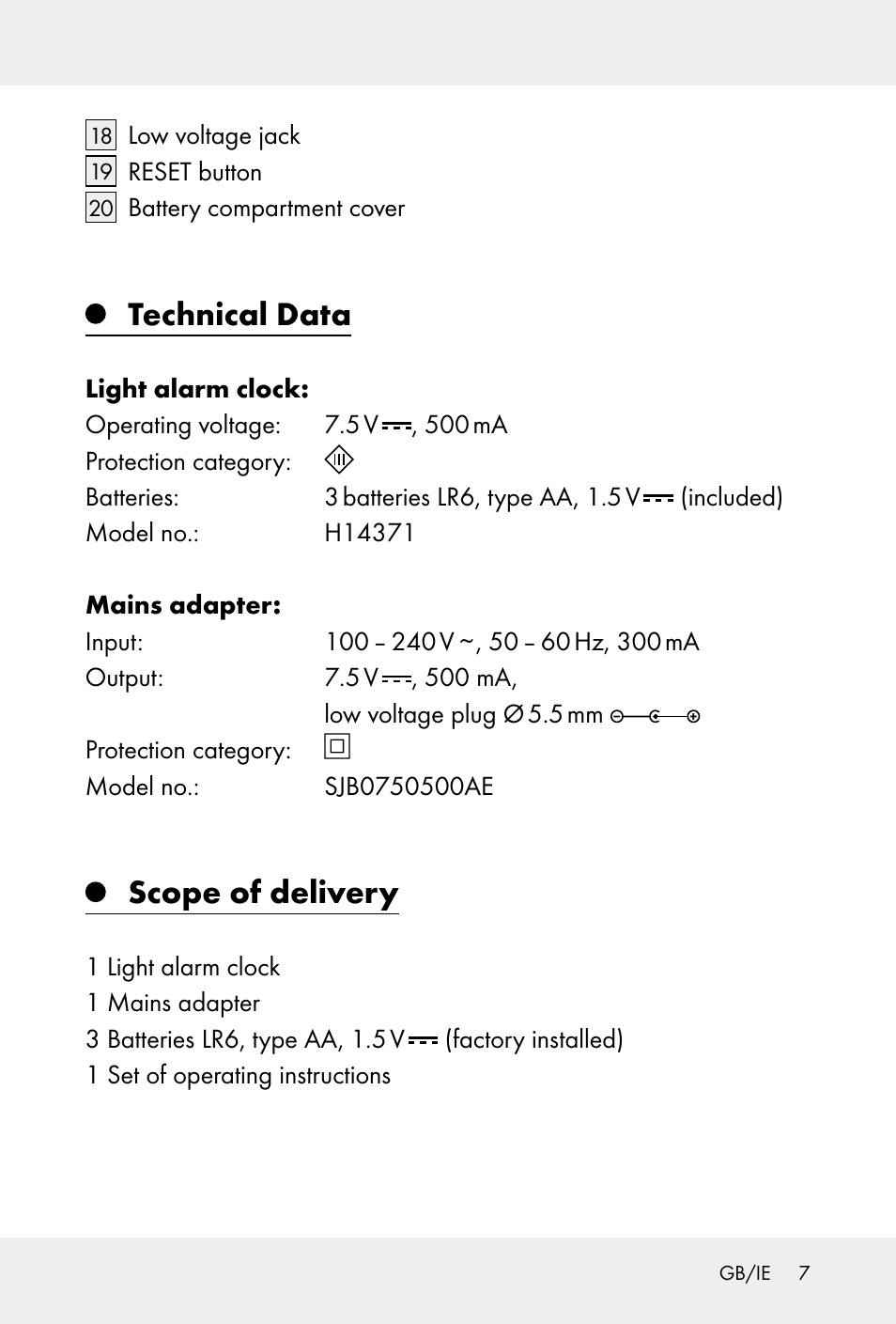 Technical data, Scope of delivery | Auriol H14371 User Manual | Page 7 / 67