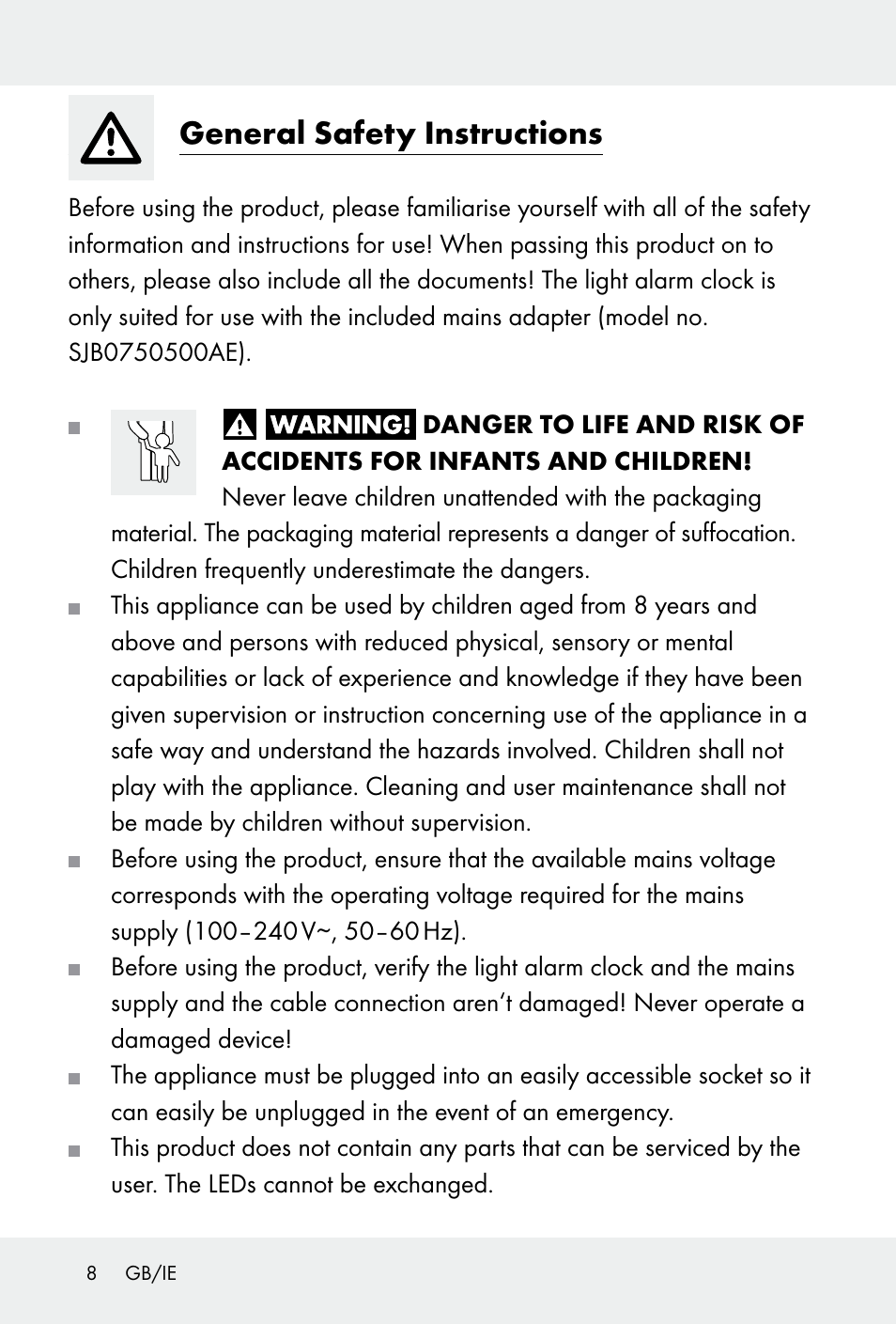 General safety instructions | Auriol H14371 User Manual | Page 8 / 67