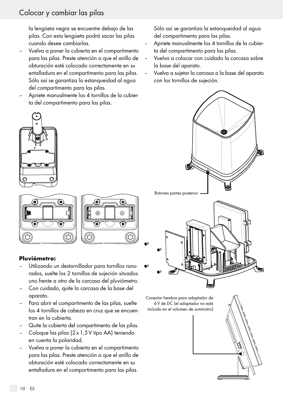 Colocar y cambiar las pilas | Auriol H13726 User Manual | Page 10 / 104