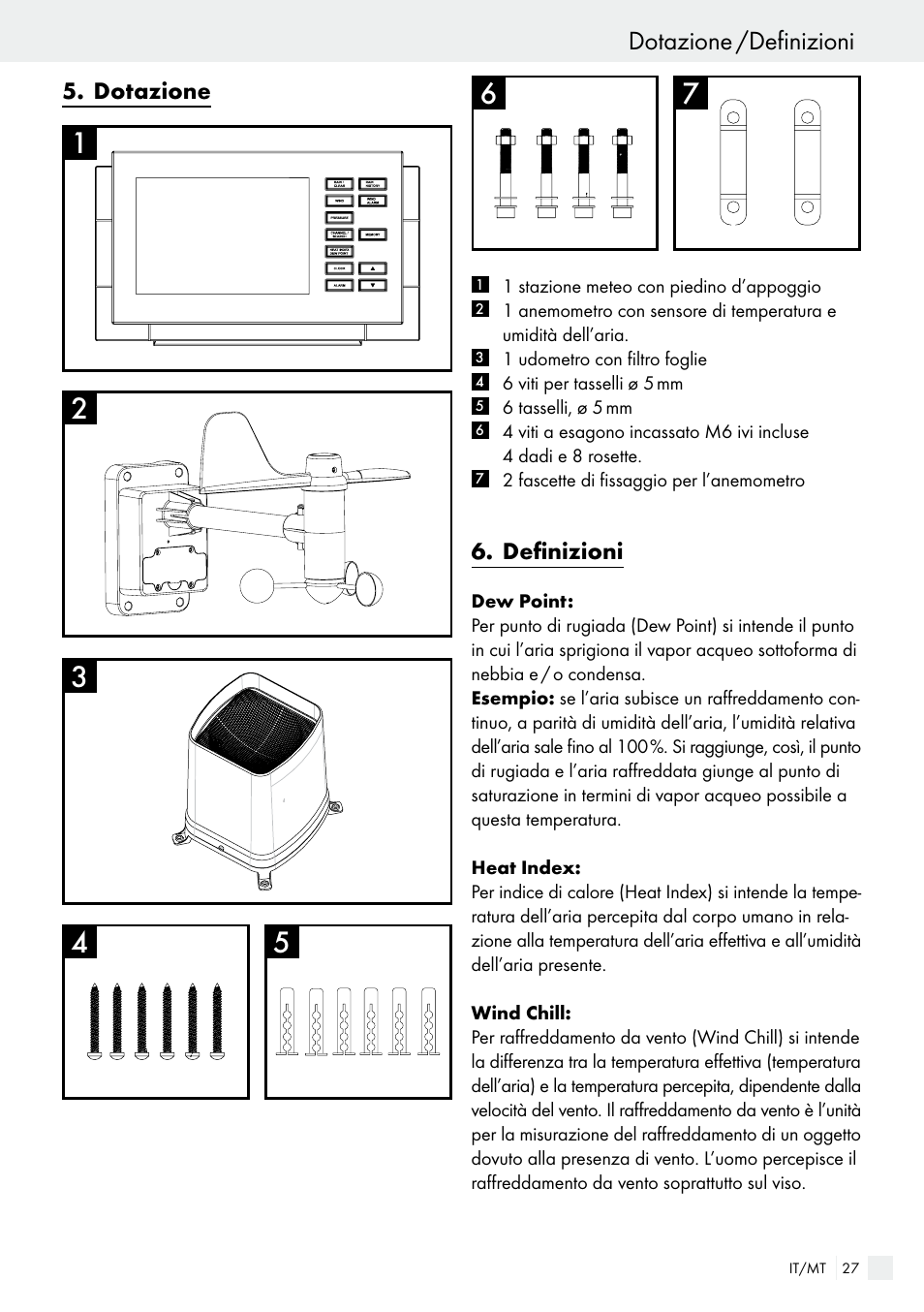 Dotazione, definizioni, Dotazione /definizioni | Auriol H13726 User Manual | Page 27 / 104